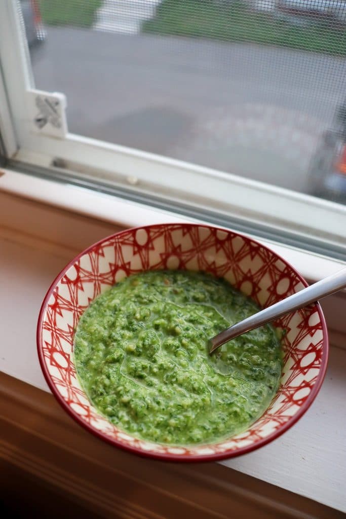 how to use up garden scraps with zero waste pesto
